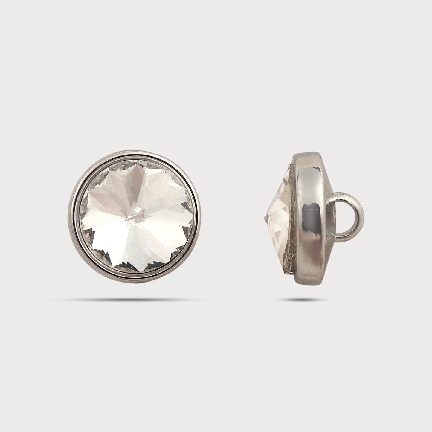 Crystal Center Metal Button