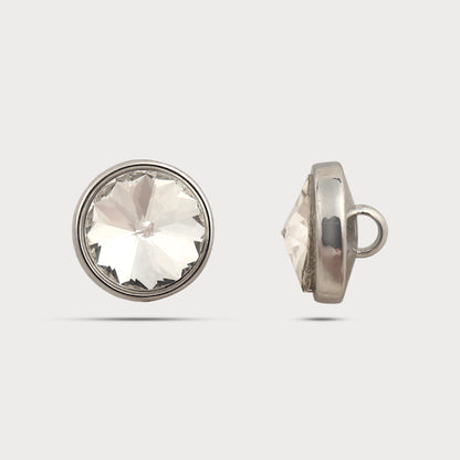 Crystal Center Metal Button