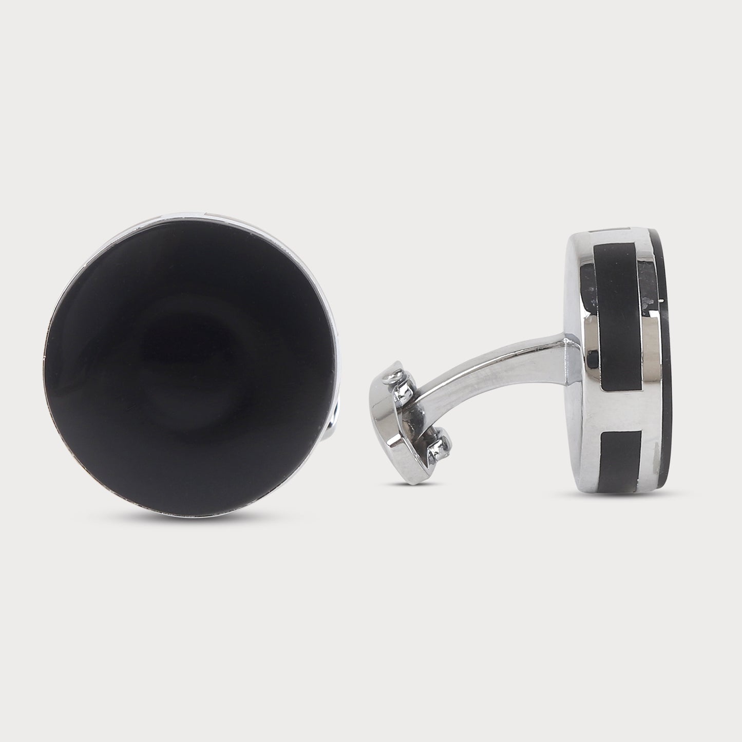 All Time Favorite Black Round Cufflink (Pack of 2 Pcs)