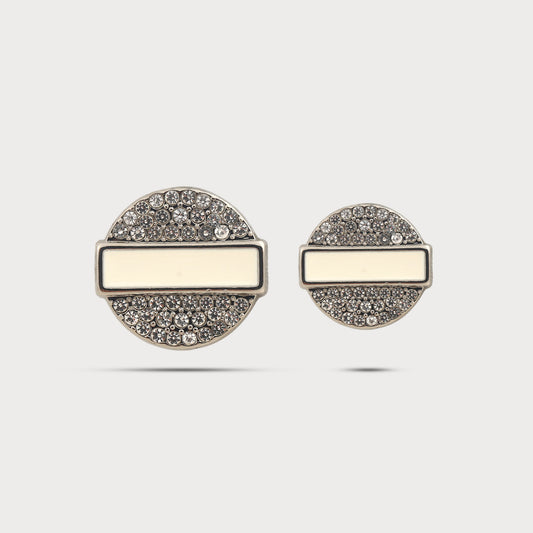 Premium Stone Engraved Silver Metal Button