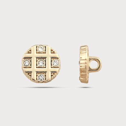 Geometric Stone Designer Metal Button