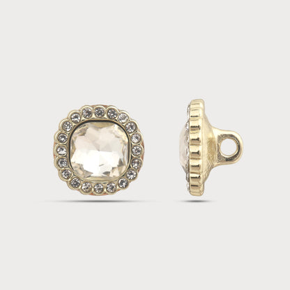 Framed Crystal Metal Button