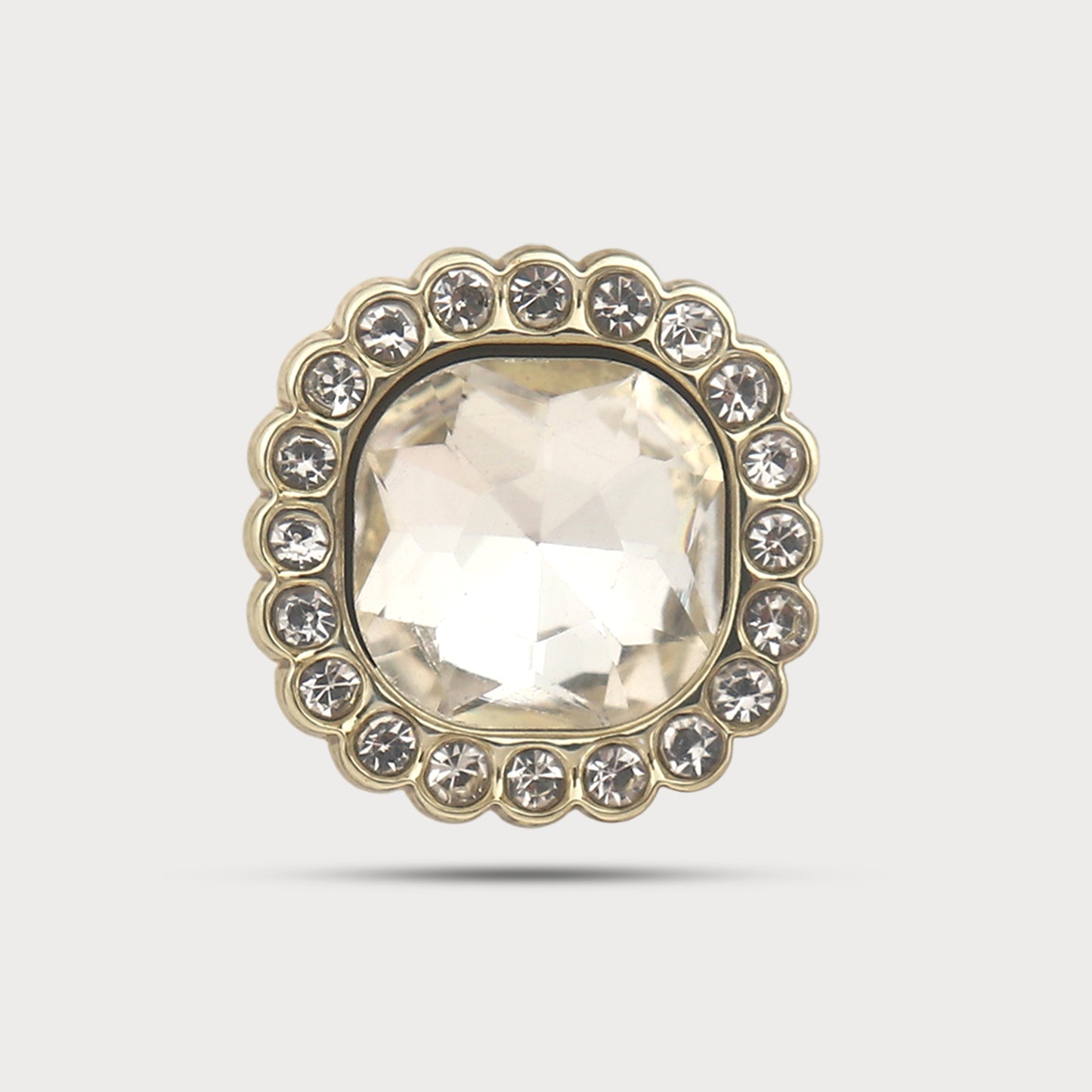 Framed Crystal Metal Button