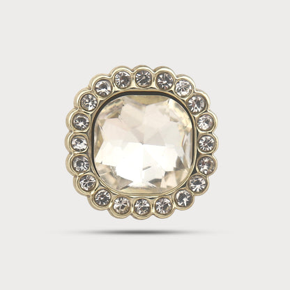 Framed Crystal Metal Button