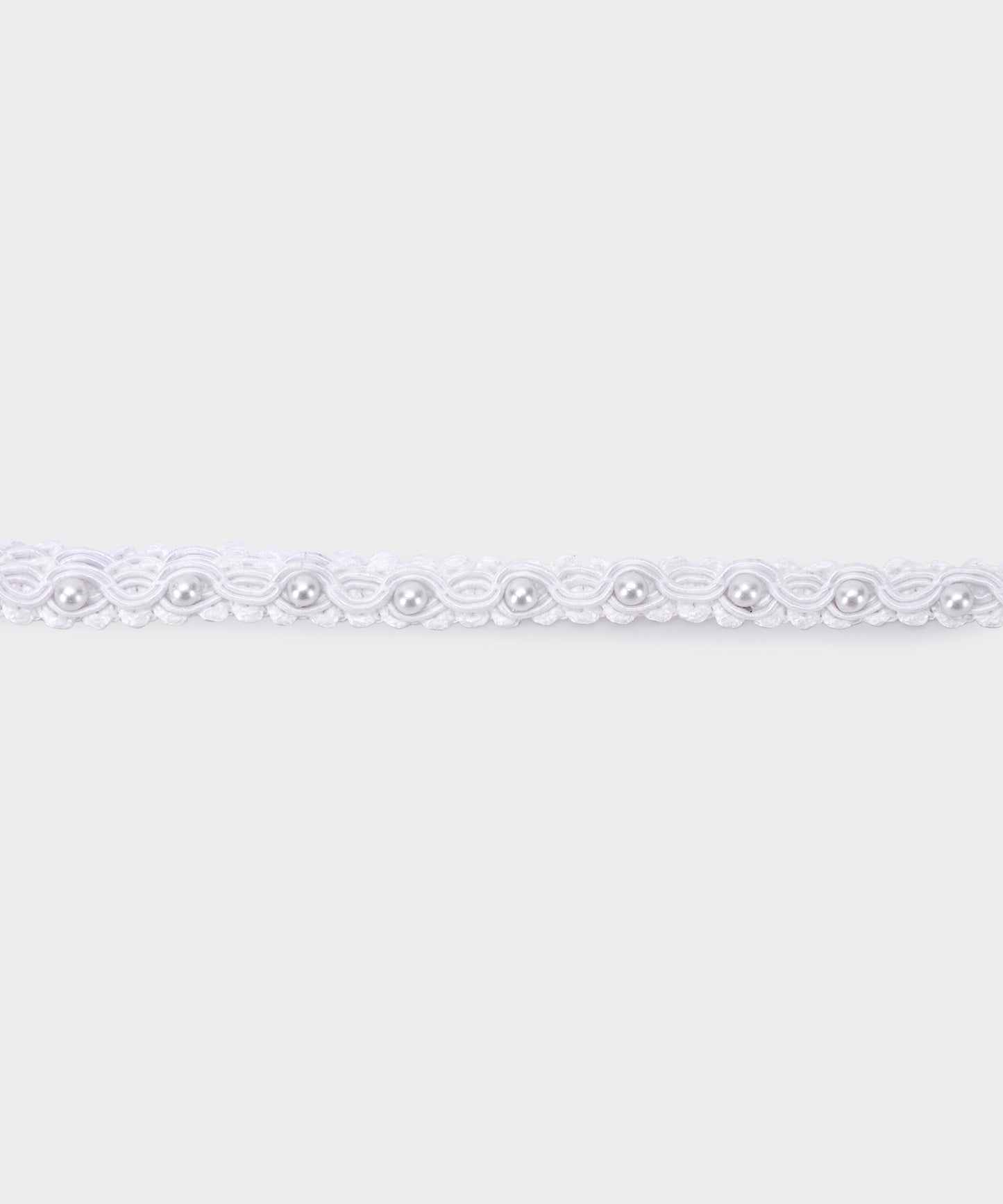White Designer Pearl Lace for Garment (Pack of 5 Meters)