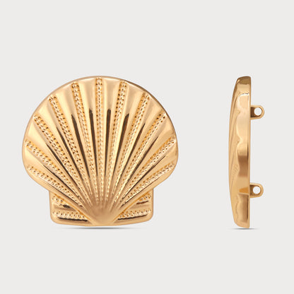 Oversize Gold Shell Shape Buttons