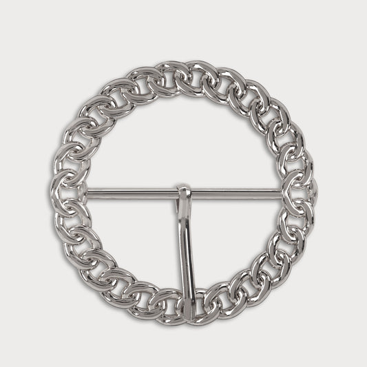 Statement Piece Round Silver Buckle