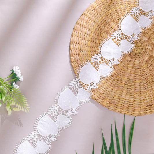 White Leaf Embroidery Lace