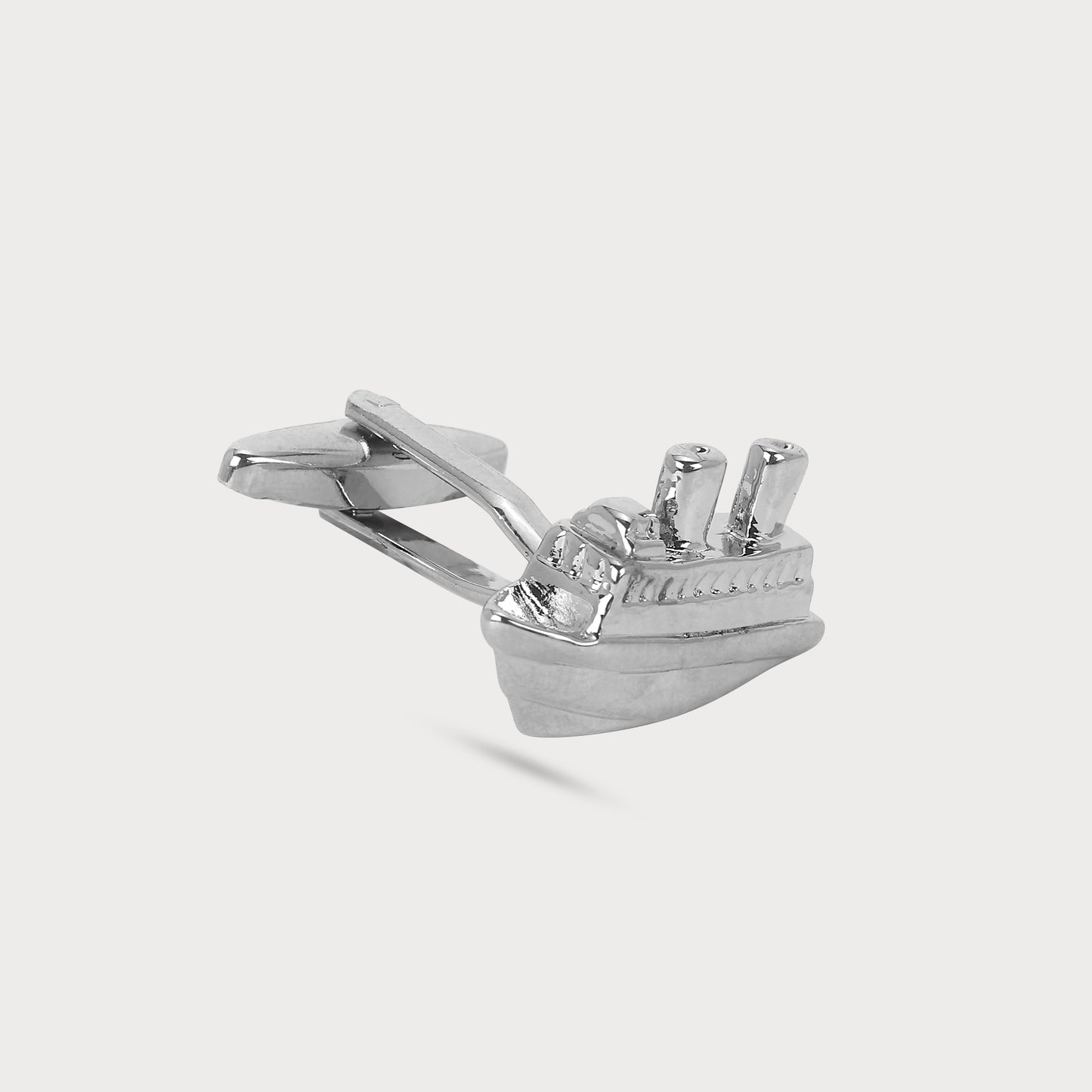 Artistic Silver Ship Designer Cufflinks