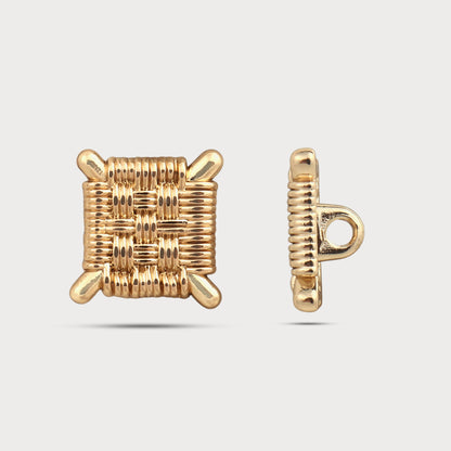 Premium Sculpted Gold Metal Button