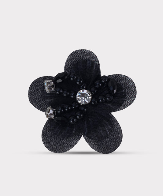 Black Designer Flower Patches (Pack of 5 Pcs)