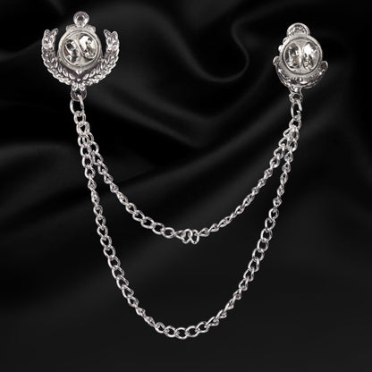 Prestigious Silver Men's Chain Brooch