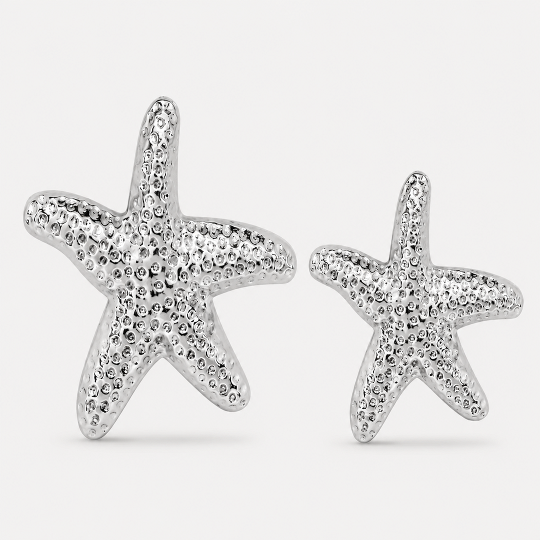 Silver Starfish Designer Buttons