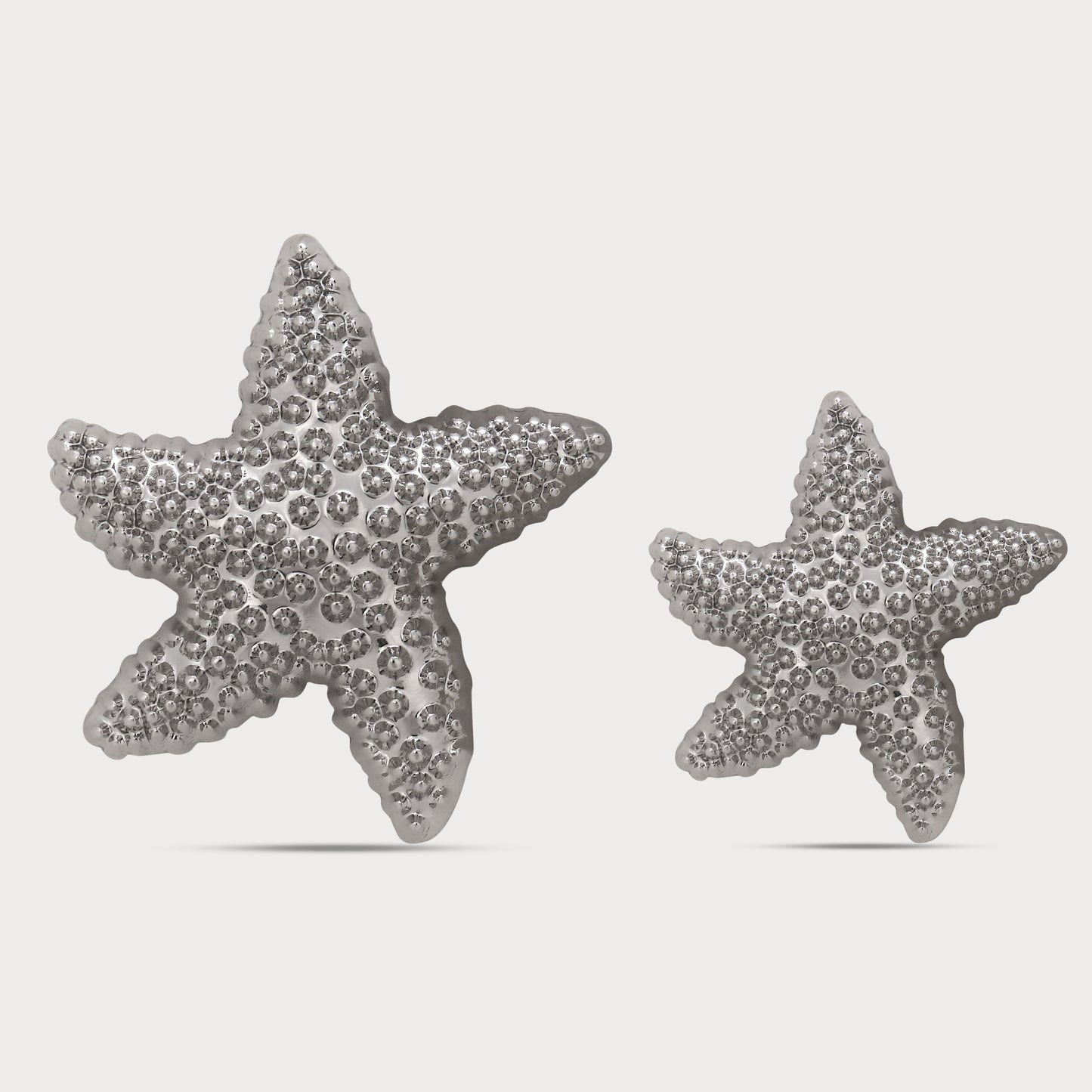 Premium Silver Starfish Metal Button