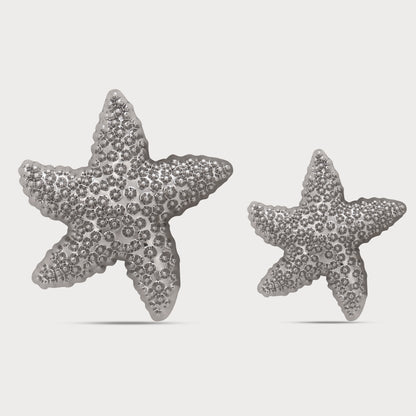 Premium Silver Starfish Metal Button