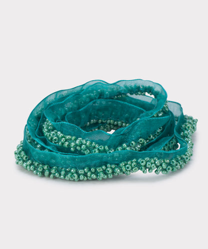 Green Beaded Lace Trim (Pack of 5 Meters)