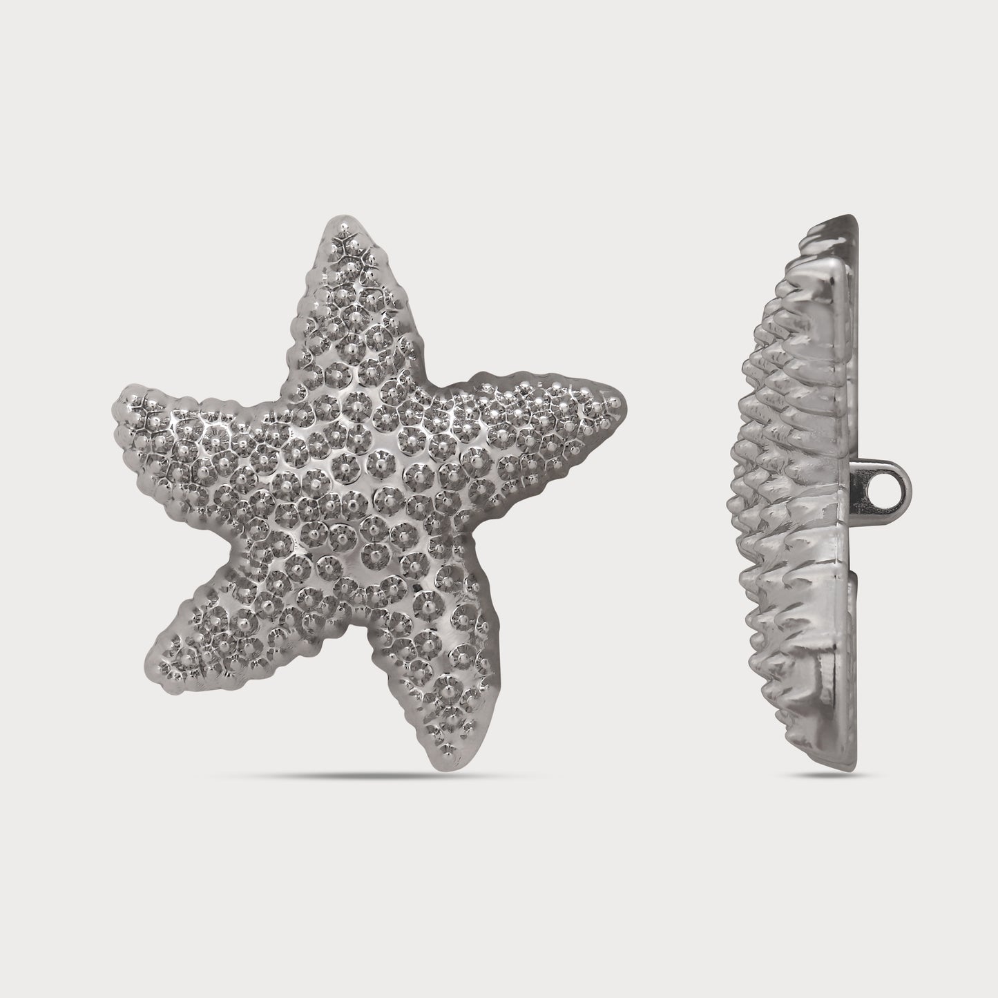 Premium Silver Starfish Metal Button