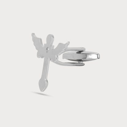 Refined Designer Cut Silver Cufflinks