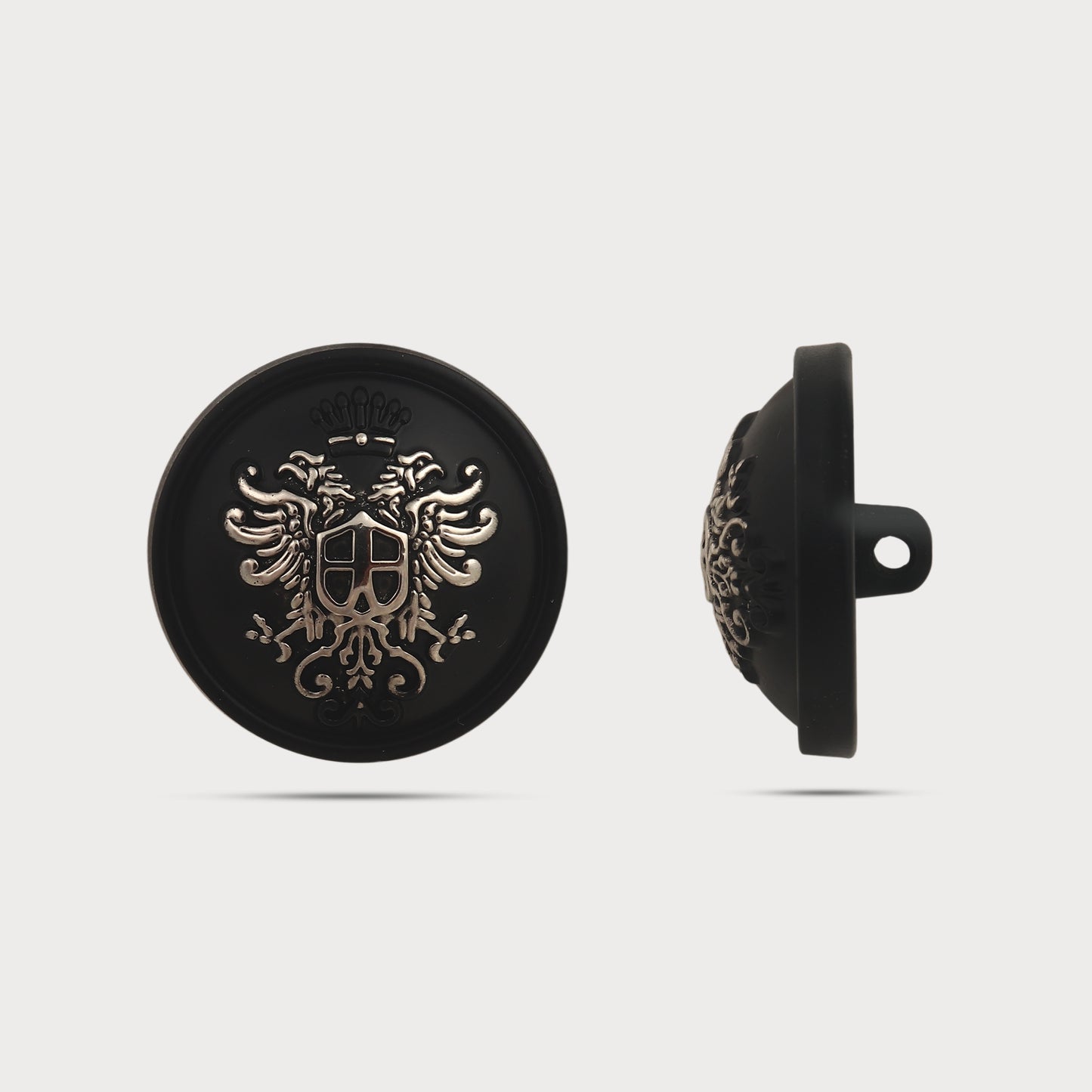 Designer Black Embossed Metal Button
