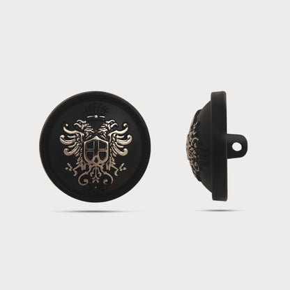 Designer Black Embossed Metal Button