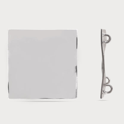 Designer Exclusive Square Silver Metal Button