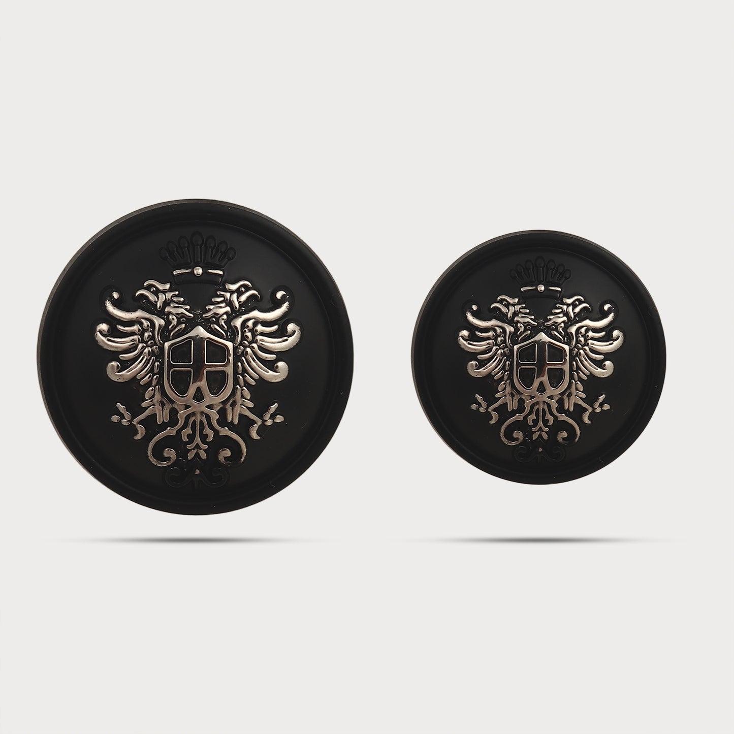 Designer Black Embossed Metal Button