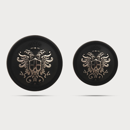 Designer Black Embossed Metal Button