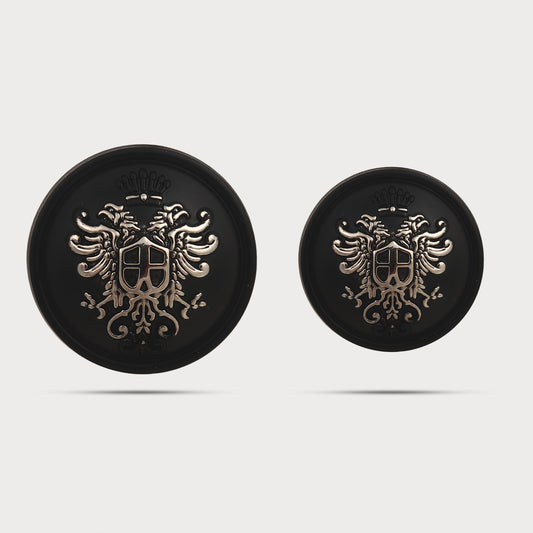 Designer Black Embossed Metal Button