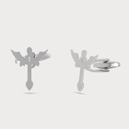 Refined Designer Cut Silver Cufflinks