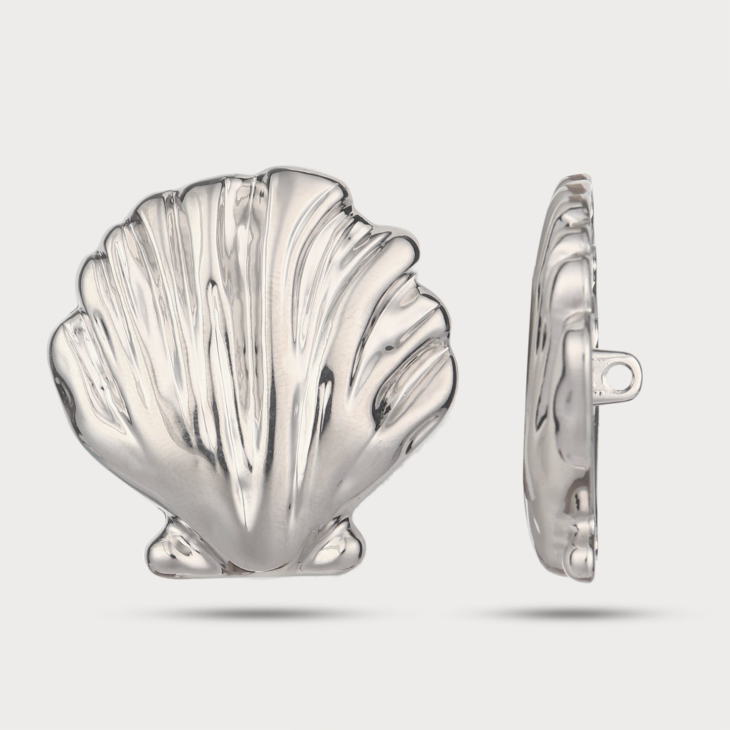 Luxury Seashell Silver Metal Button