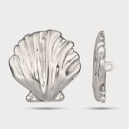 Luxury Seashell Silver Metal Button