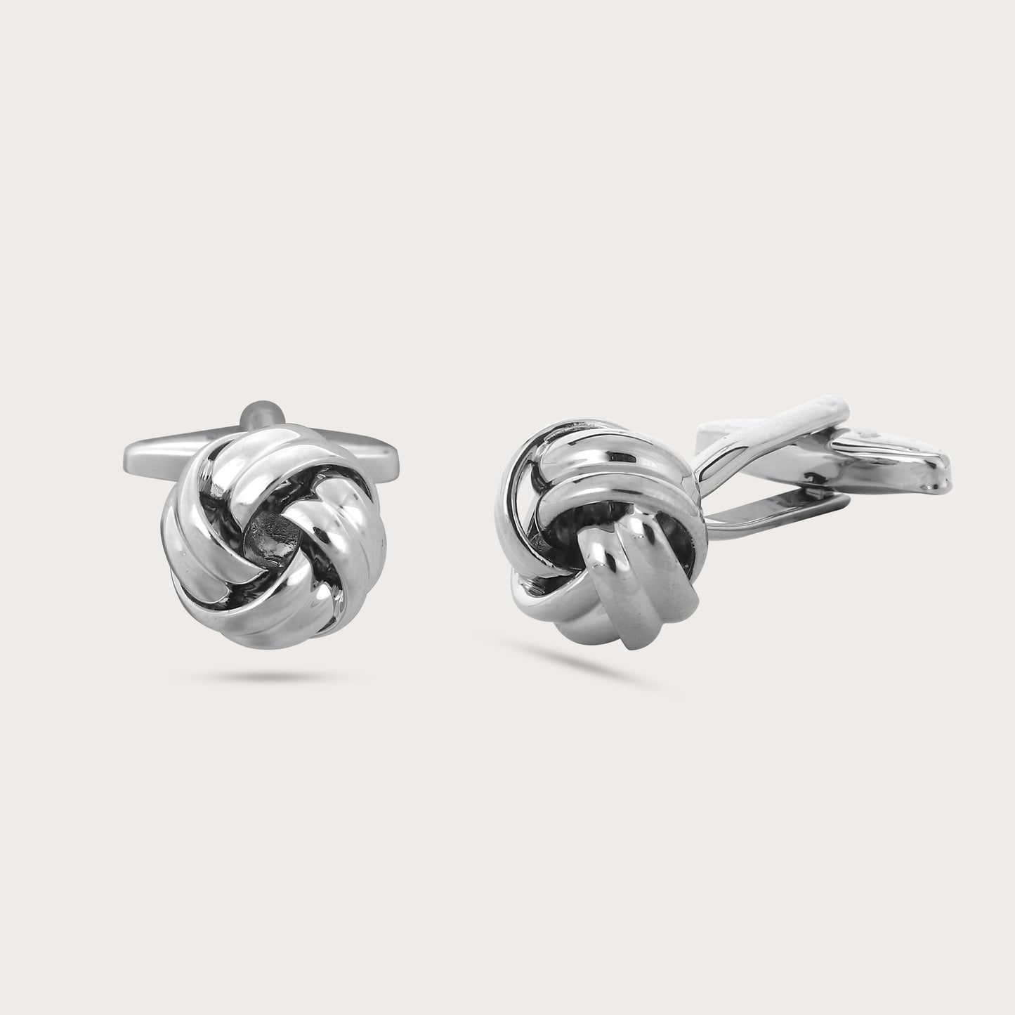 Regal Silver Knot Design Cufflinks