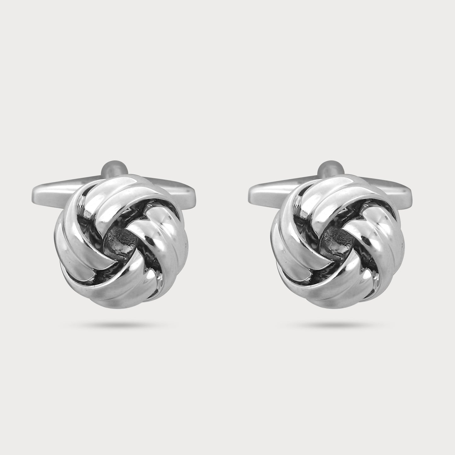 Regal Silver Knot Design Cufflinks