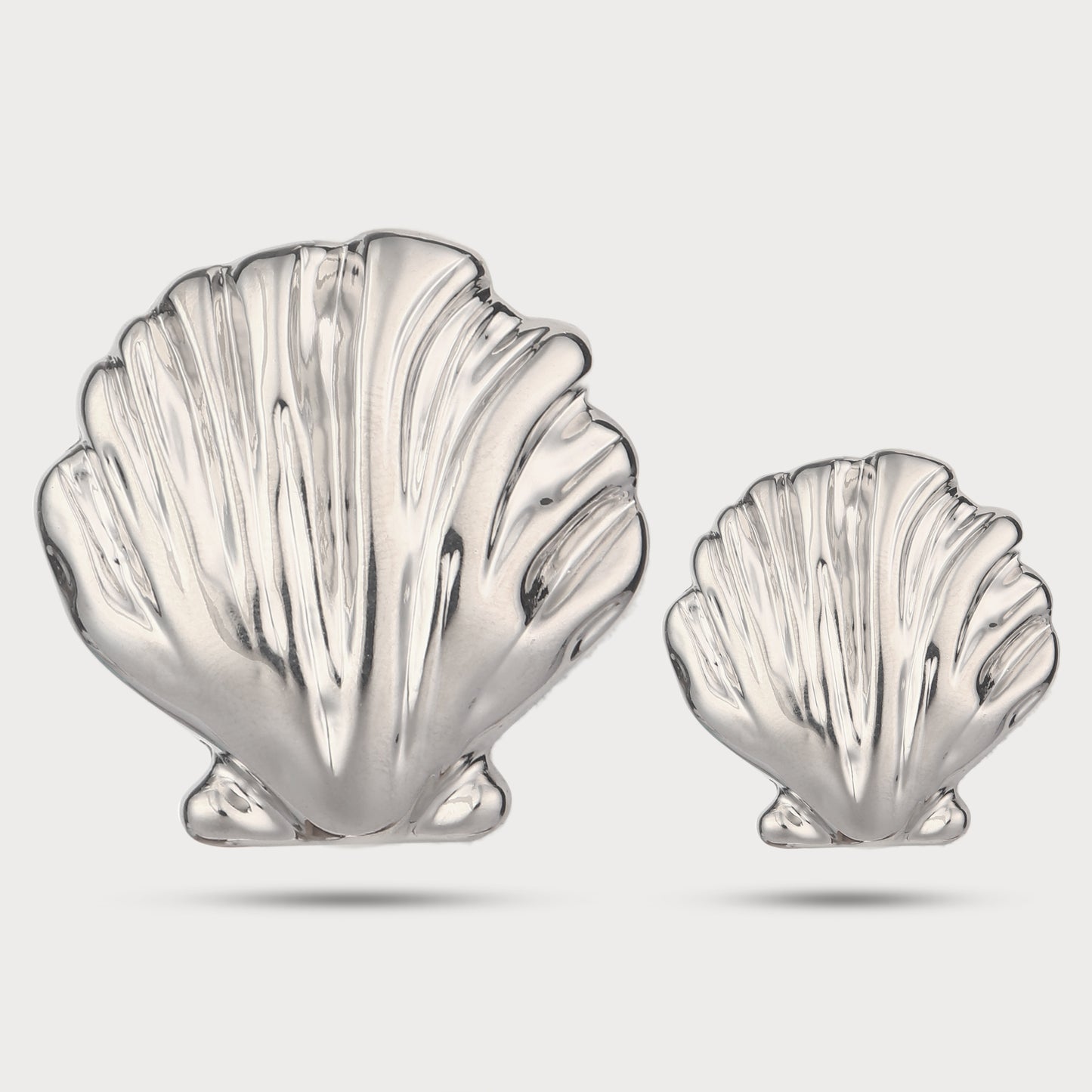 Luxury Seashell Silver Metal Button