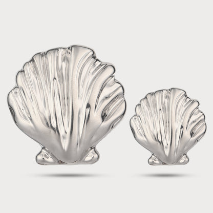 Luxury Seashell Silver Metal Button