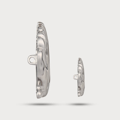 Luxury Seashell Silver Metal Button