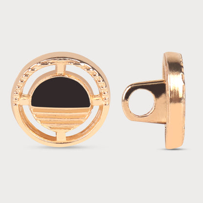 Black Enamel & Golden Metal Button for Kurtas (Pack of 25 pcs)