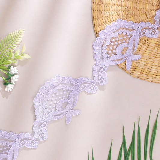 Purple Designer Scallop Lace
