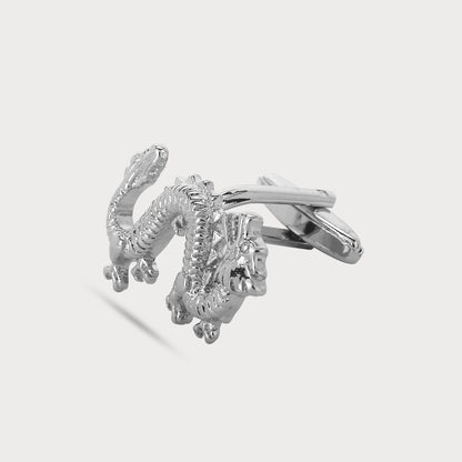 Regal Dragon Silver Designer Cufflinks