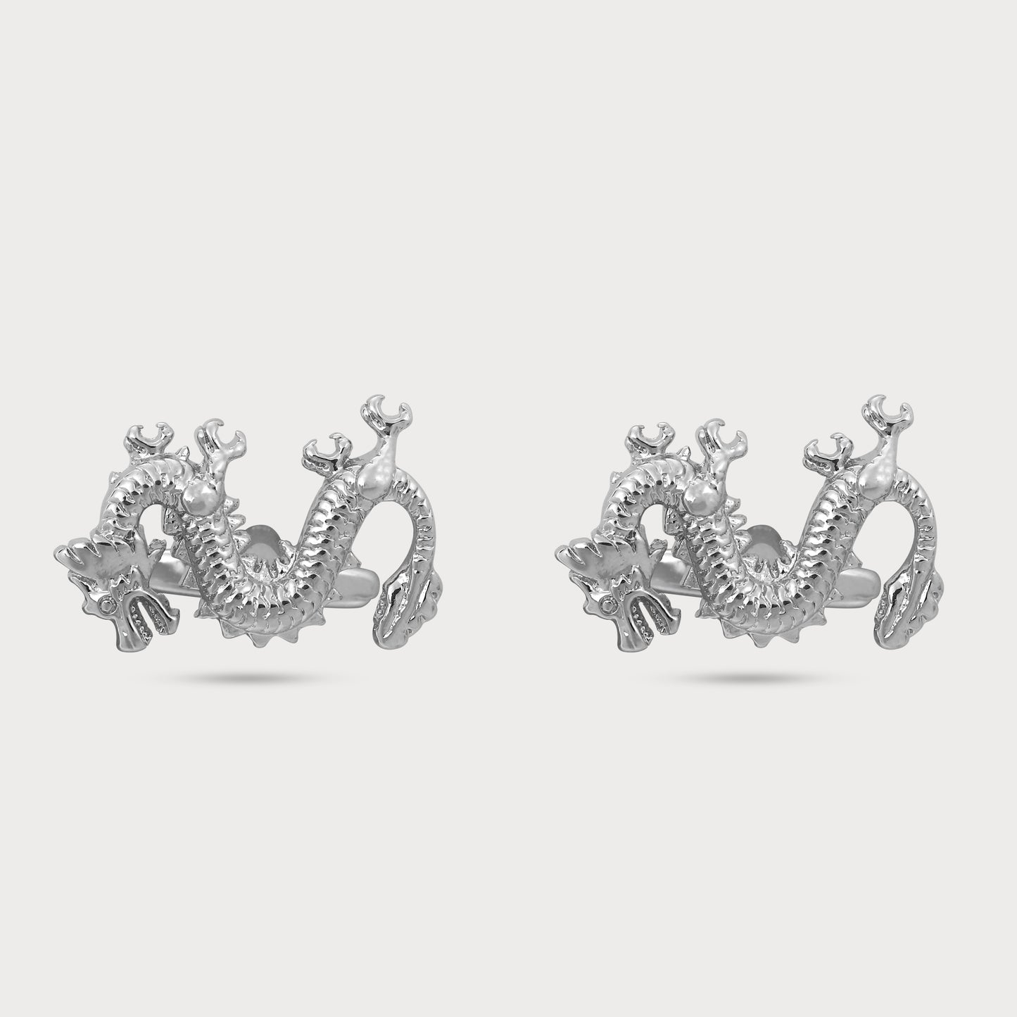 Regal Dragon Silver Designer Cufflinks