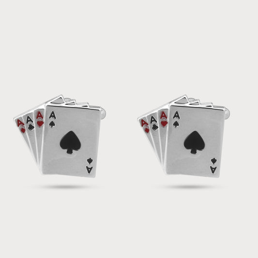 Bold Black and Red Aces Cufflinks