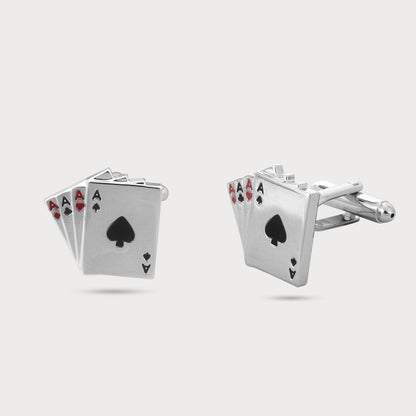 Bold Black and Red Aces Cufflinks