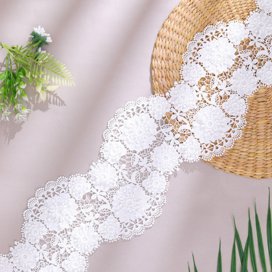 White 3D Flower Detailing Lace