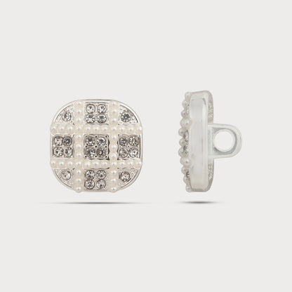 Silver Metal Button Pearl Finish