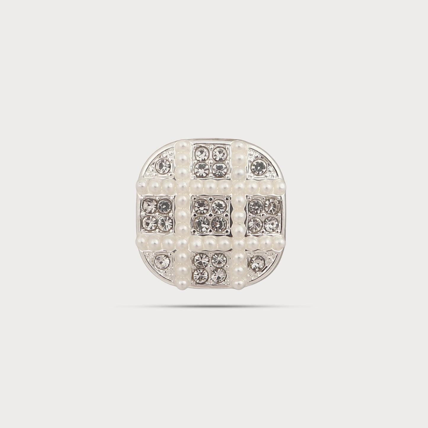 Silver Metal Button Pearl Finish