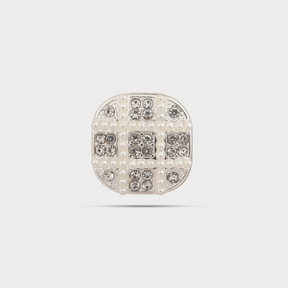 Silver Metal Button Pearl Finish