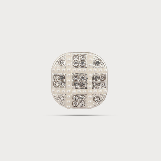 Silver Metal Button Pearl Finish