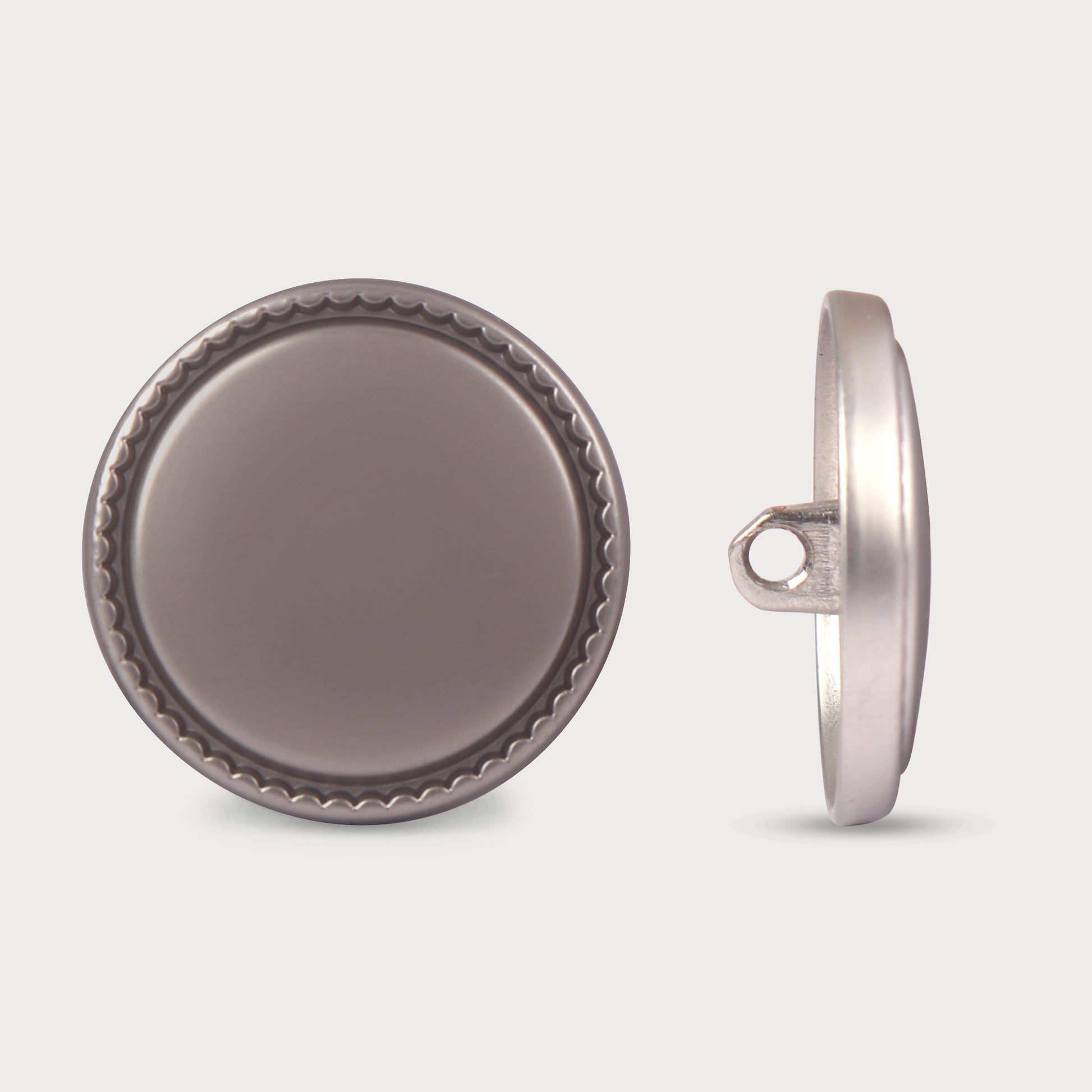 Matte Silver Button with Soft Rounded Edges – SMD TRIMS