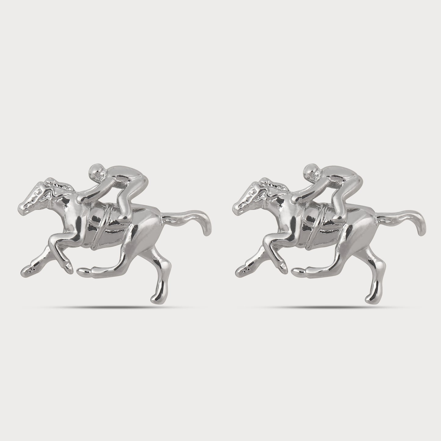 Luxe Silver Polo Riding Cufflinks