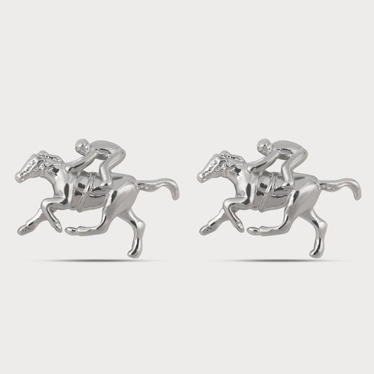 Luxe Silver Polo Riding Cufflinks